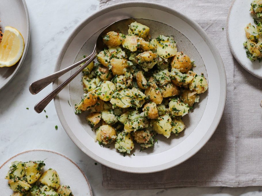 Herby Austrian Potato Salad (Erdäpfelsalat)