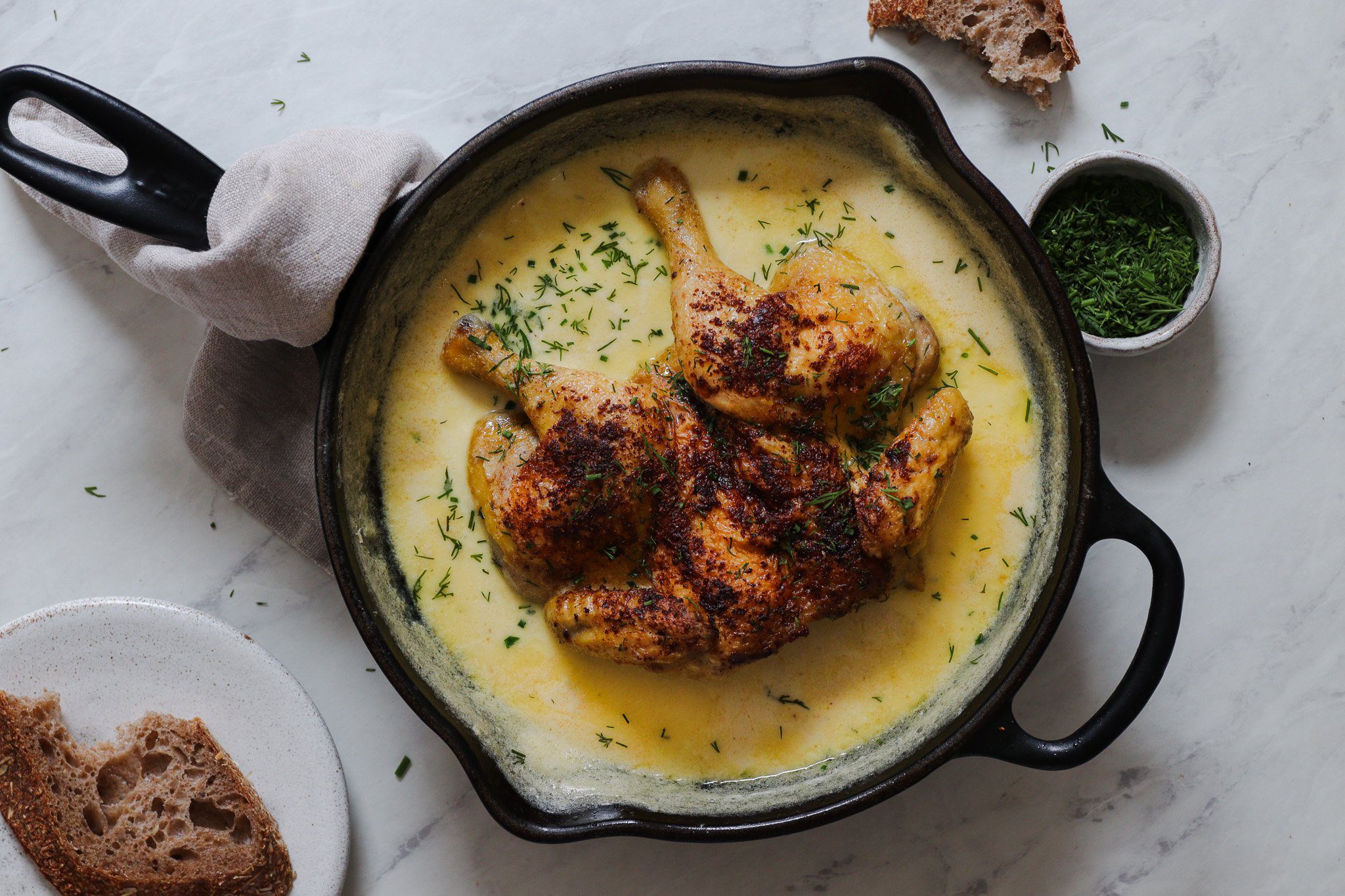 Georgian Shkmeruli Garlic Poussin