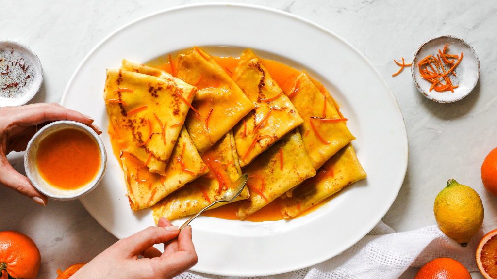 Crêpes Suzette with Saffron